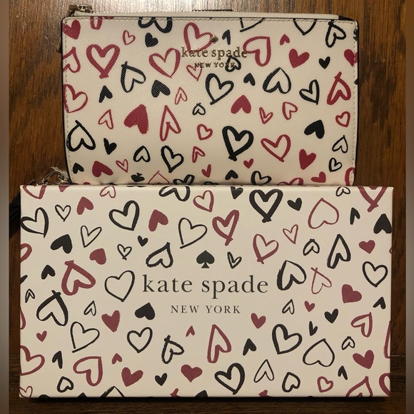 NIB-Kate Spade-SET-Staci Phone Wristlet & Sm Card Holder-Scribble Hearts-$318 - Picture 2 of 16
